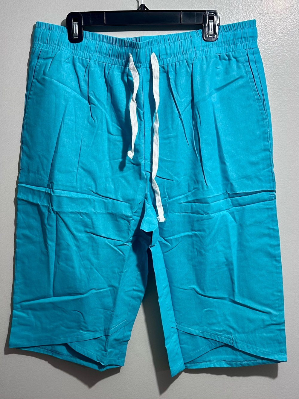 High-Waist Shorts Turquoise Drawstring Size 2XL (1479)